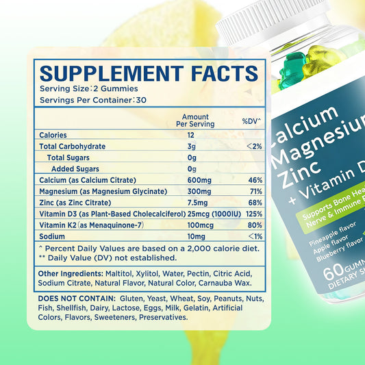 Calcium Magnesium Zinc Gummies