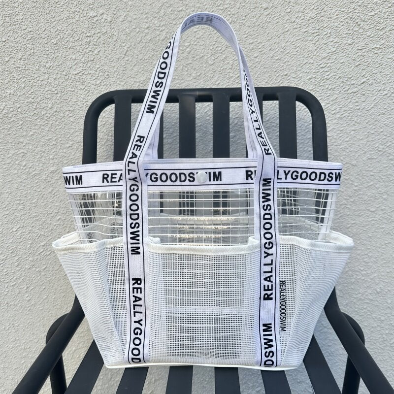 Swimming Bag with Wet and Dry Separation, Large Capacity, Waterproof, Bathing Suit Storage, Toiletry Storage, Tote Bag, Mesh Travel Beach Bag