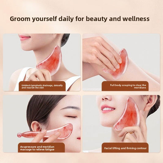 Natural Resin Gua Sha Board and Muscle Pulling Stick