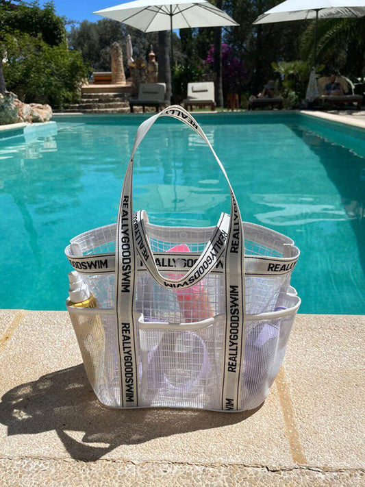 Swimming Bag with Wet and Dry Separation, Large Capacity, Waterproof, Bathing Suit Storage, Toiletry Storage, Tote Bag, Mesh Travel Beach Bag